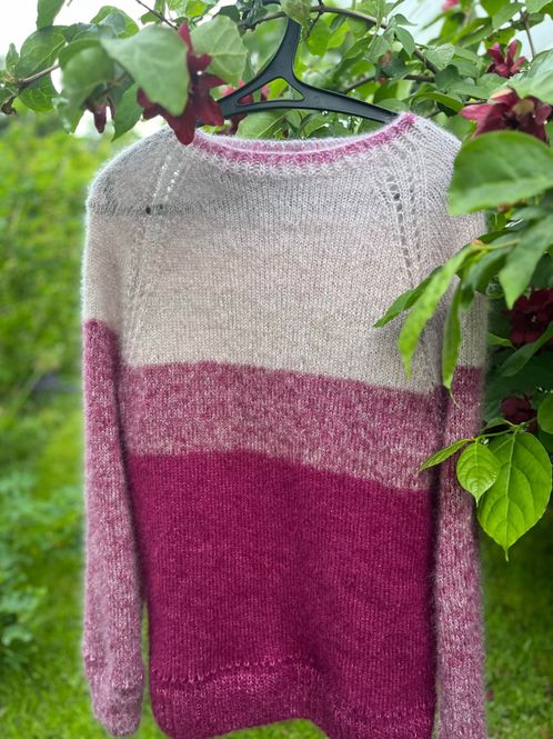 Hovedbilde Sjursø-genser, rosa (strikkekappe)